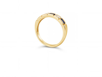 Sapphire and Diamond Ring - 9ct Yellow Gold