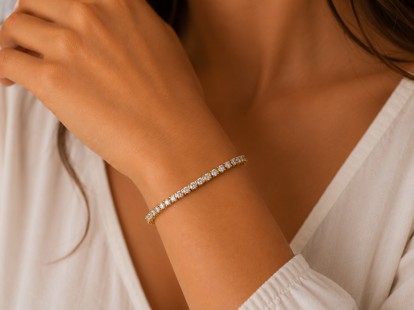 3.50ct Diamond Tennis Bracelet – 18ct Yellow Gold