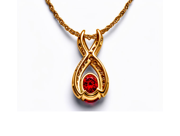 2.3ct Ruby & Diamond Pendant – 18ct Yellow Gold