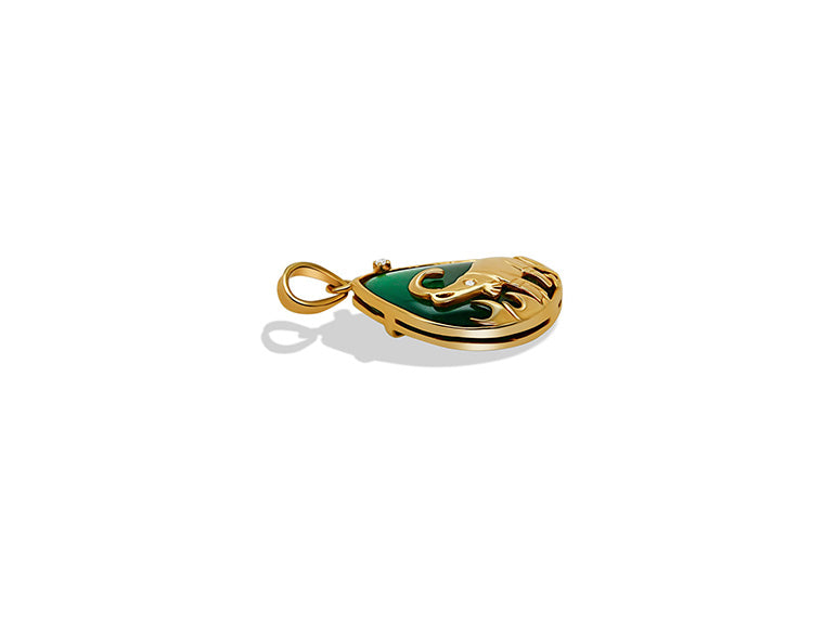 0.2cts Pendant Jade and Diamond (18ct Yellow Gold)