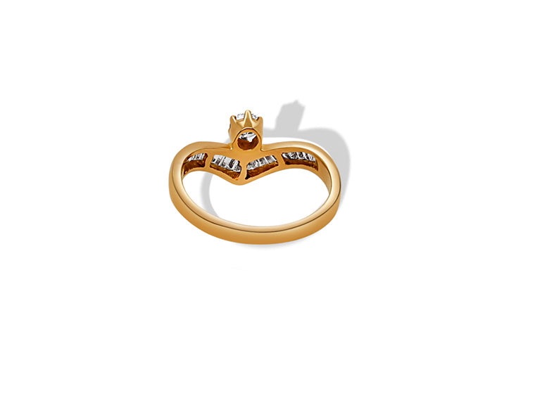 Diamond Ring Wishbone - 18ct Yellow Gold