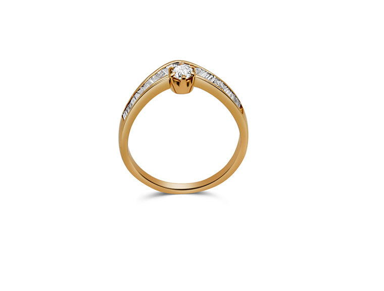 Diamond Ring Wishbone - 18ct Yellow Gold