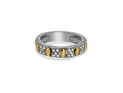 Diamond Ring Half Eternity - 18ct White and Yellow Gold