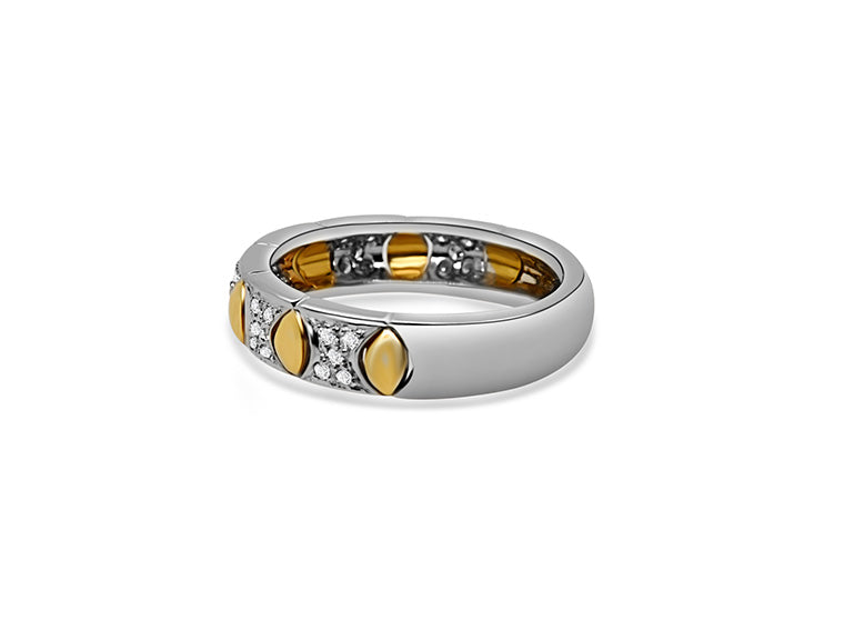 Diamond Ring Half Eternity - 18ct White and Yellow Gold