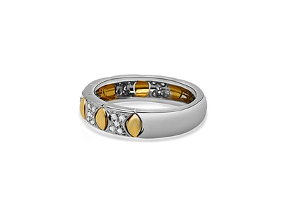 Diamond Ring Half Eternity - 18ct White and Yellow Gold