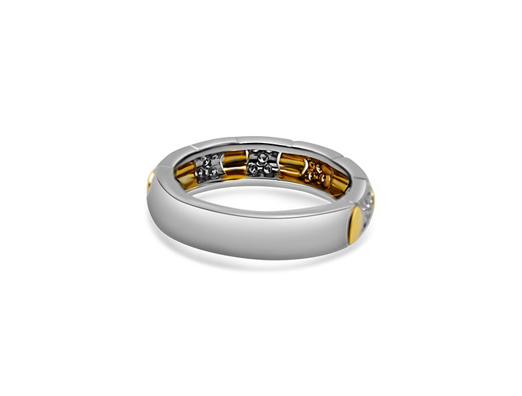 Diamond Ring Half Eternity - 18ct White and Yellow Gold