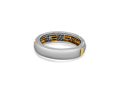 Diamond Ring Half Eternity - 18ct White and Yellow Gold