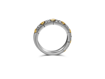 Diamond Ring Half Eternity - 18ct White and Yellow Gold