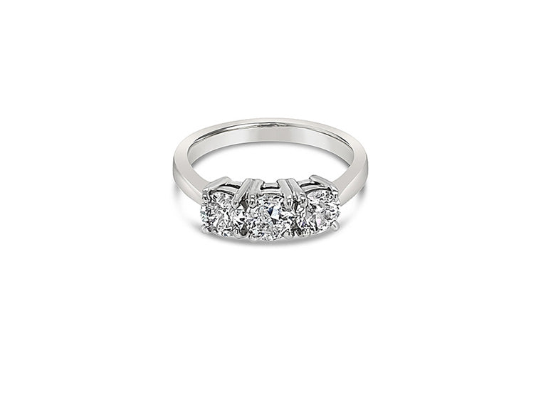1.14ct Diamond Trilogy Ring - 18ct White Gold