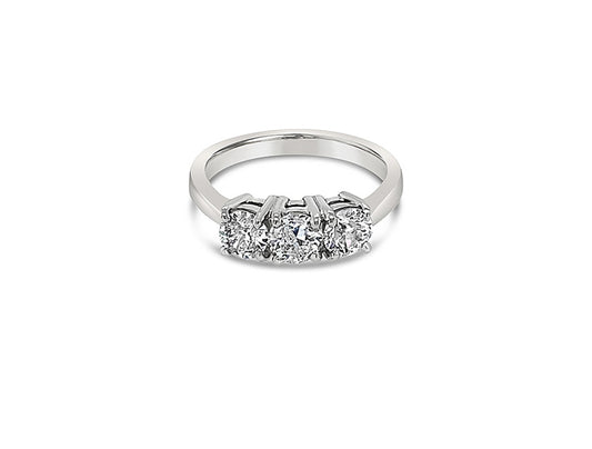 1.14ct Diamond Trilogy Ring - 18ct White Gold