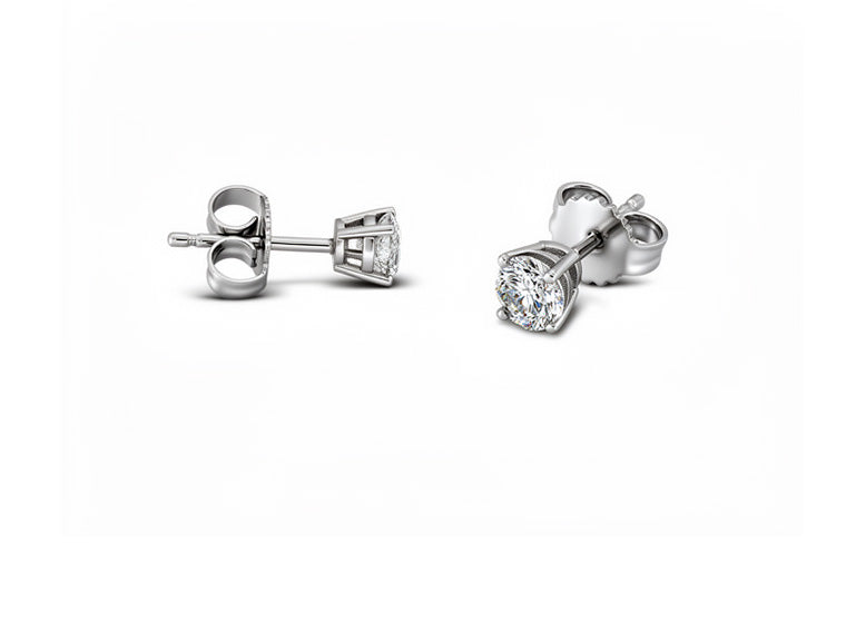 0.74cts Diamond Stud Earrings - 18ct White Gold