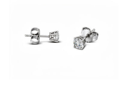 0.74cts Diamond Stud Earrings - 18ct White Gold