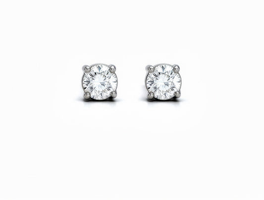 0.74cts Diamond Stud Earrings - 18ct White Gold