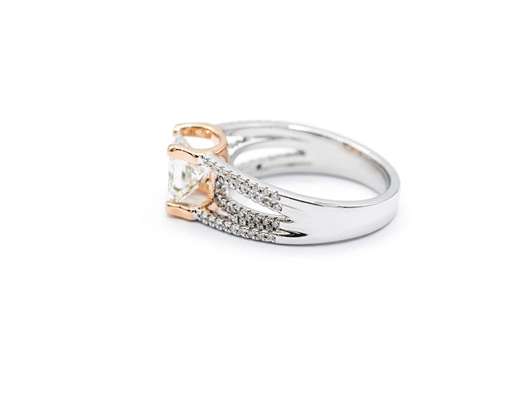 1.08cts Solitaire Princess Diamond Ring - 18ct White Gold