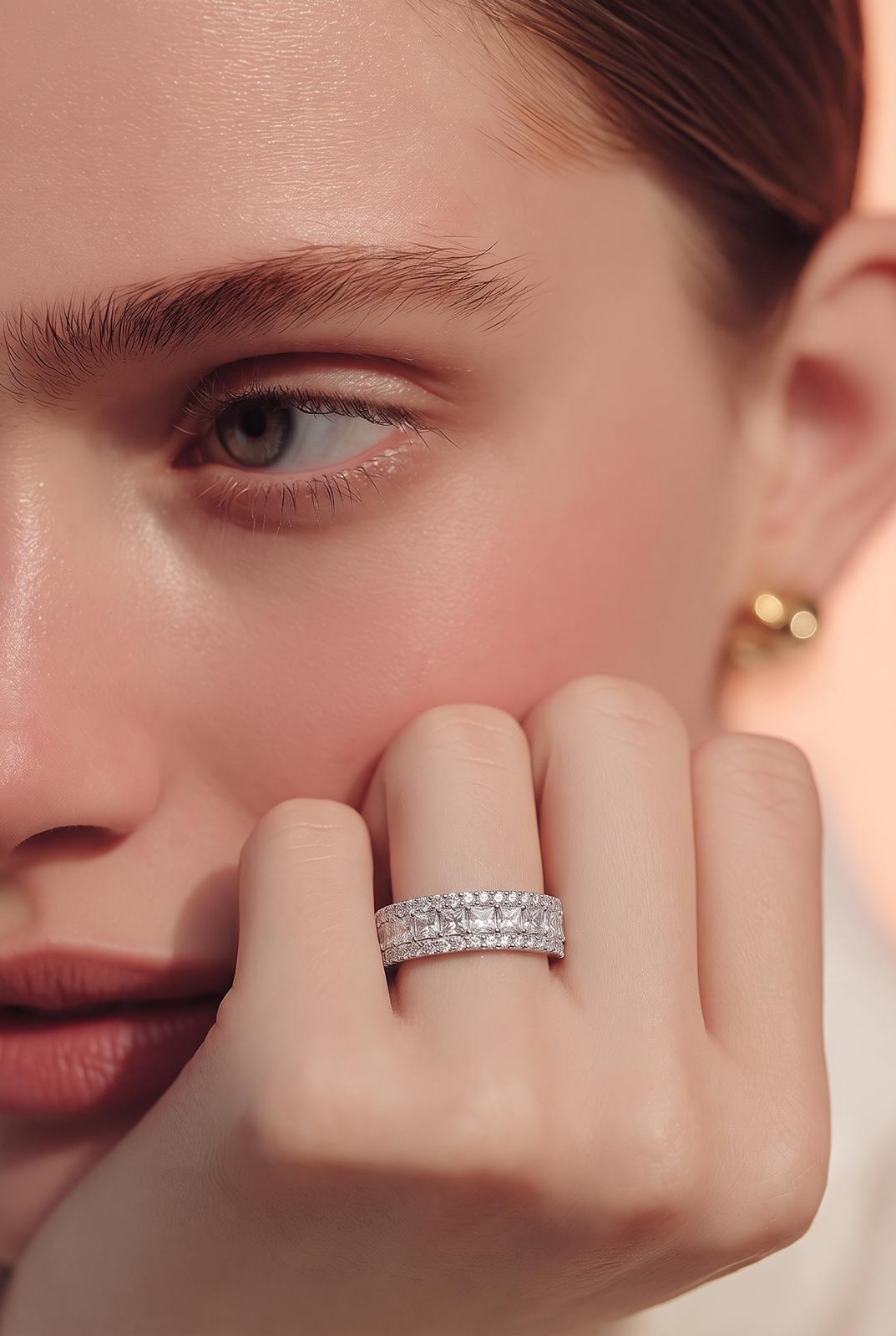 0.75cts Diamond Half Eternity Ring - 18ct White Gold