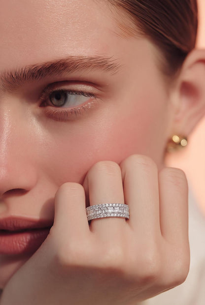 0.75cts Diamond Half Eternity Ring - 18ct White Gold