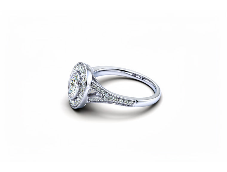 0.60cts Diamond Halo Ring - 18ct White Gold