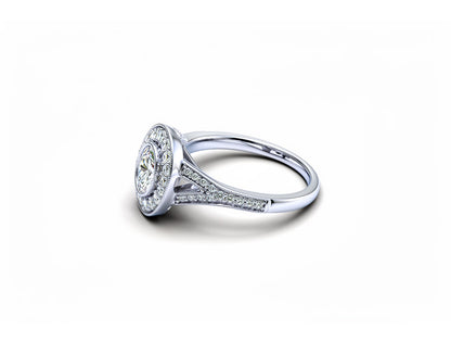 0.60cts Diamond Halo Ring - 18ct White Gold