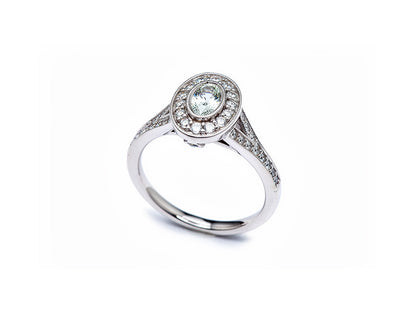0.60cts Diamond Halo Ring - 18ct White Gold