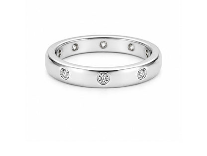 Ring Band 9 Stones Diamonds - Platinum