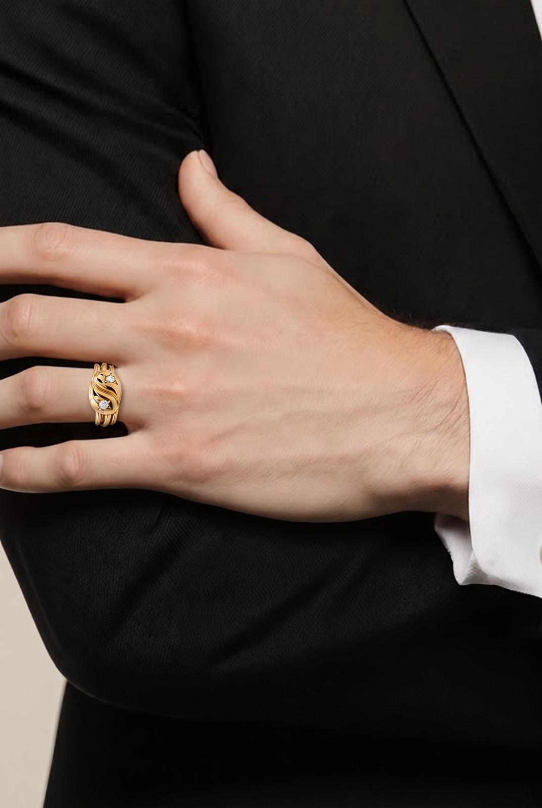 Gents Diamond Ring – 18ct Yellow Gold