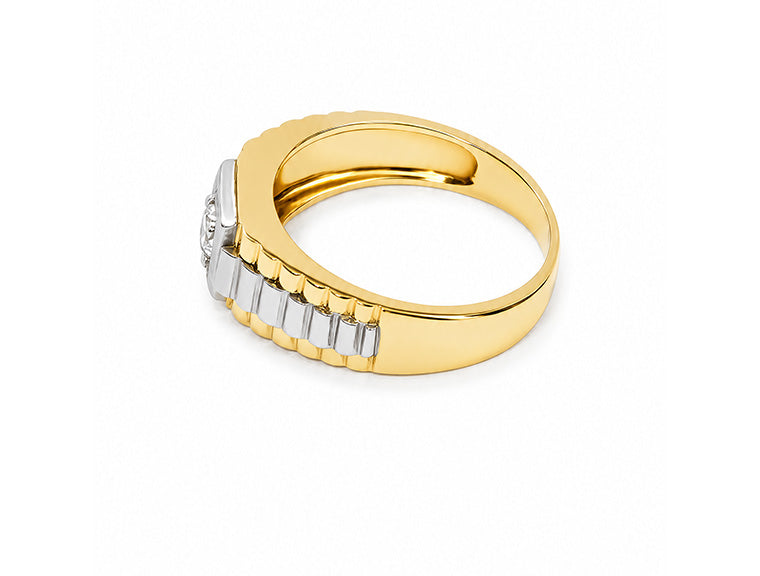 Gents President Style Ring – 14ct Yellow Gold (Rolex-Inspired)