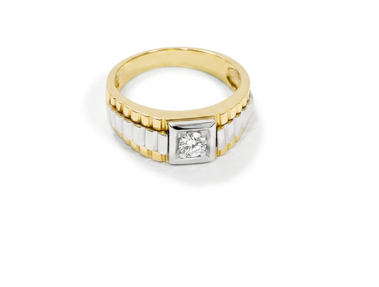 Ring Gents Rolex Style President Ring - 14ct Yellow Gold