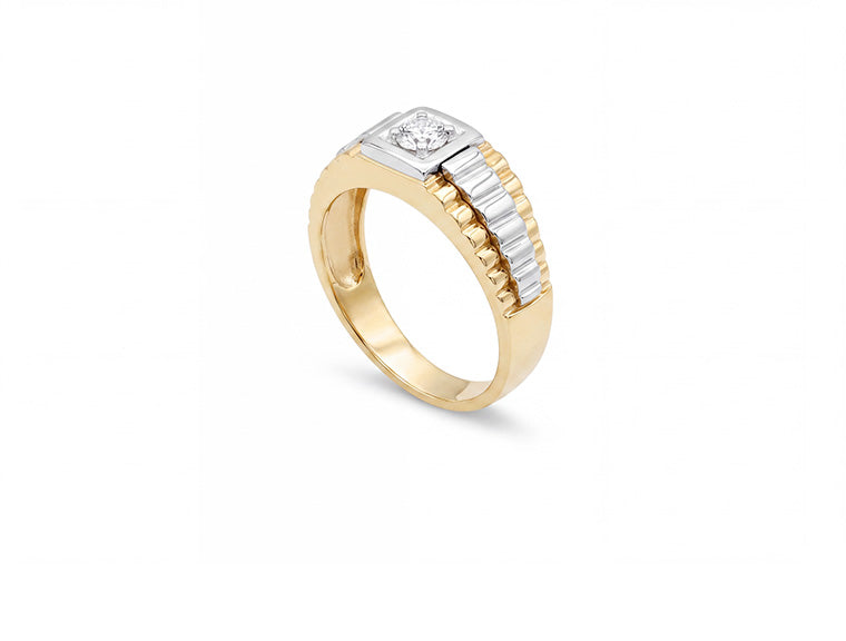 Ring Gents Rolex Style President Ring - 14ct Yellow Gold