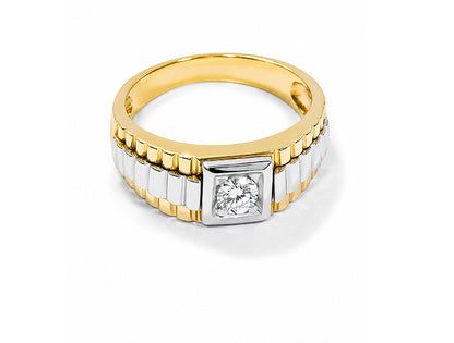 Gents President Style Ring – 14ct Yellow Gold (Rolex-Inspired)