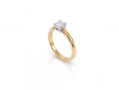 0.25ct Diamond Princess Solitaire Ring - 18ct Yellow Gold