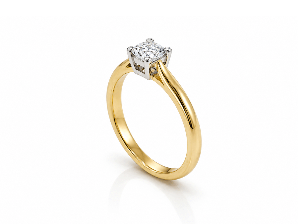 0.25ct Princess Cut Solitaire Diamond Ring – 18ct Yellow Gold