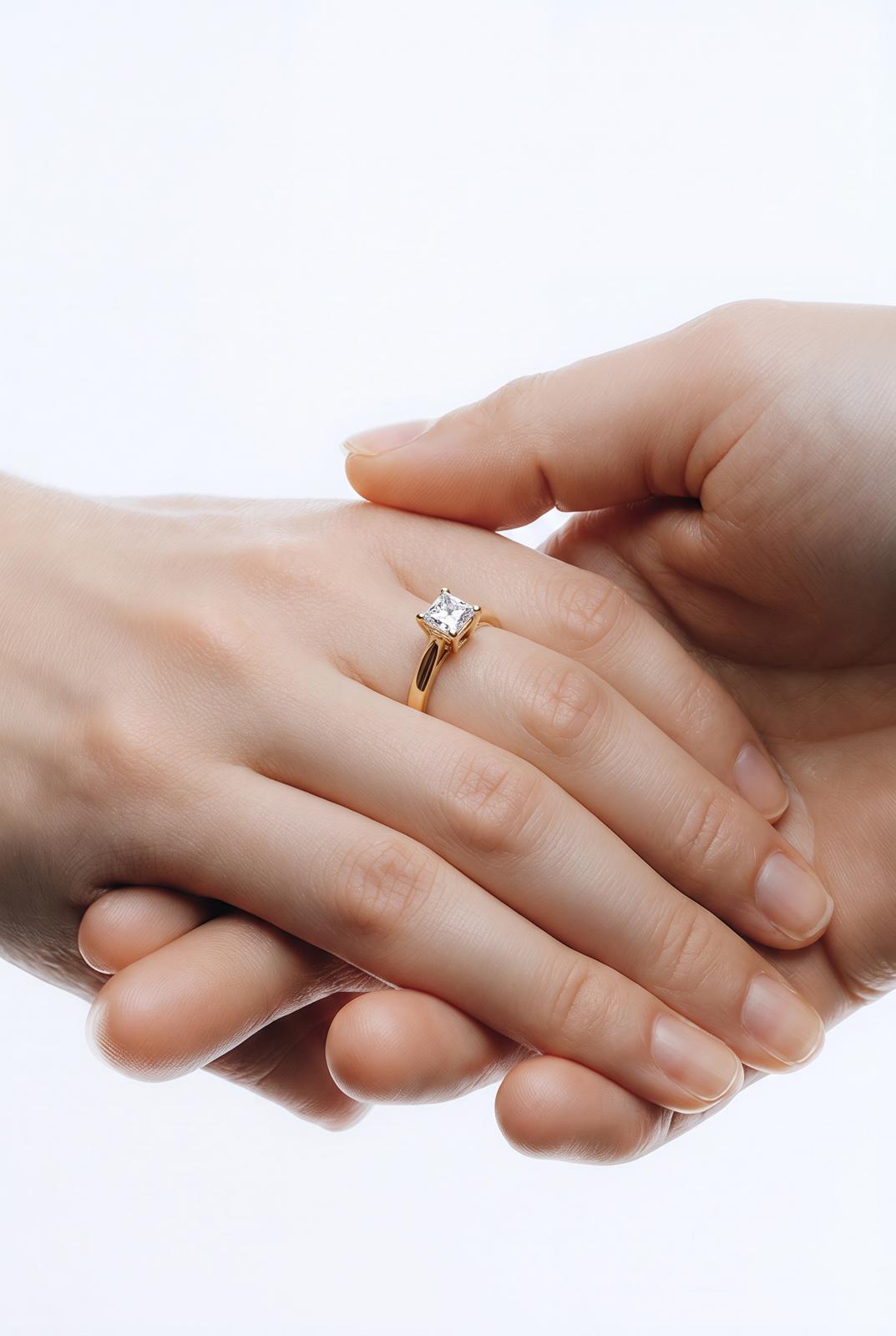 0.25ct Princess Cut Solitaire Diamond Ring – 18ct Yellow Gold