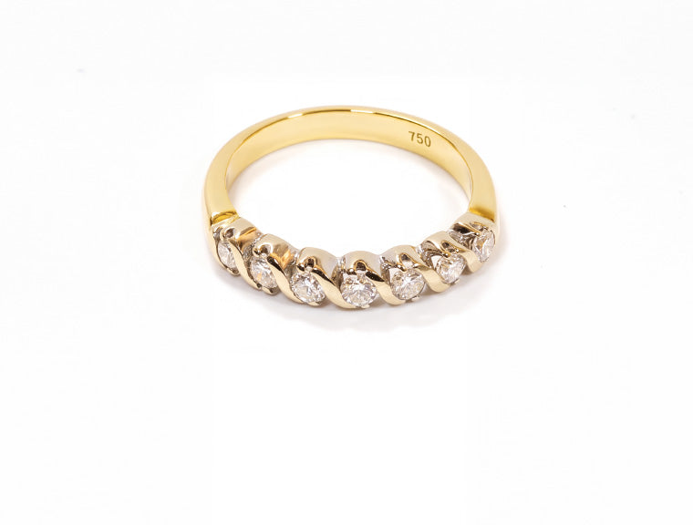0.70cts Diamond Half Eternity Ring - 18ct Yellow Gold
