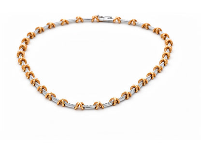 1ct Diamond Necklace - 18ct White and Yellow Gold