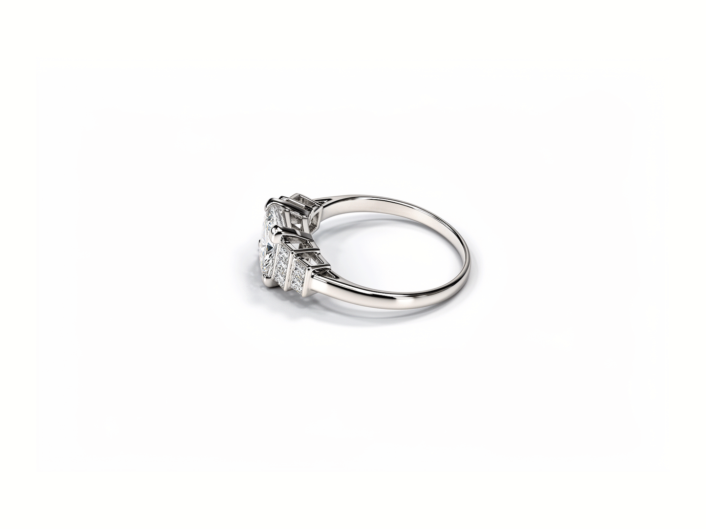 2.56cts Diamond Baguette Ring - 18ct White Gold