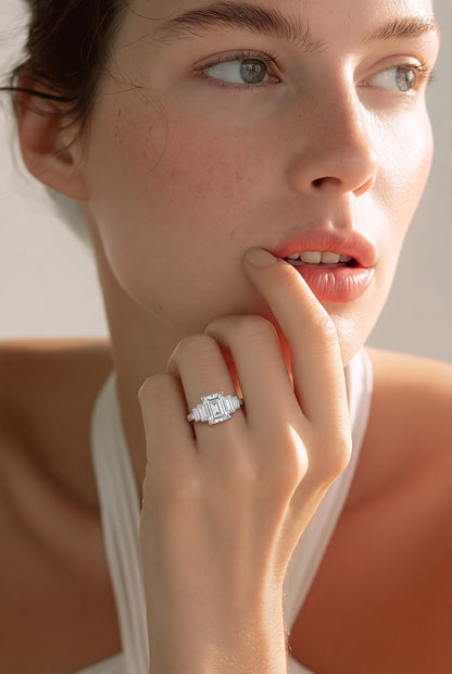 2.56cts Diamond Baguette Ring - 18ct White Gold