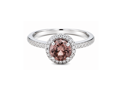 Halo Pink Diamond Ring - 18ct White Gold