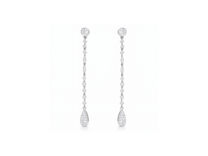 Earring Diamond Drop - 18ct White Gold