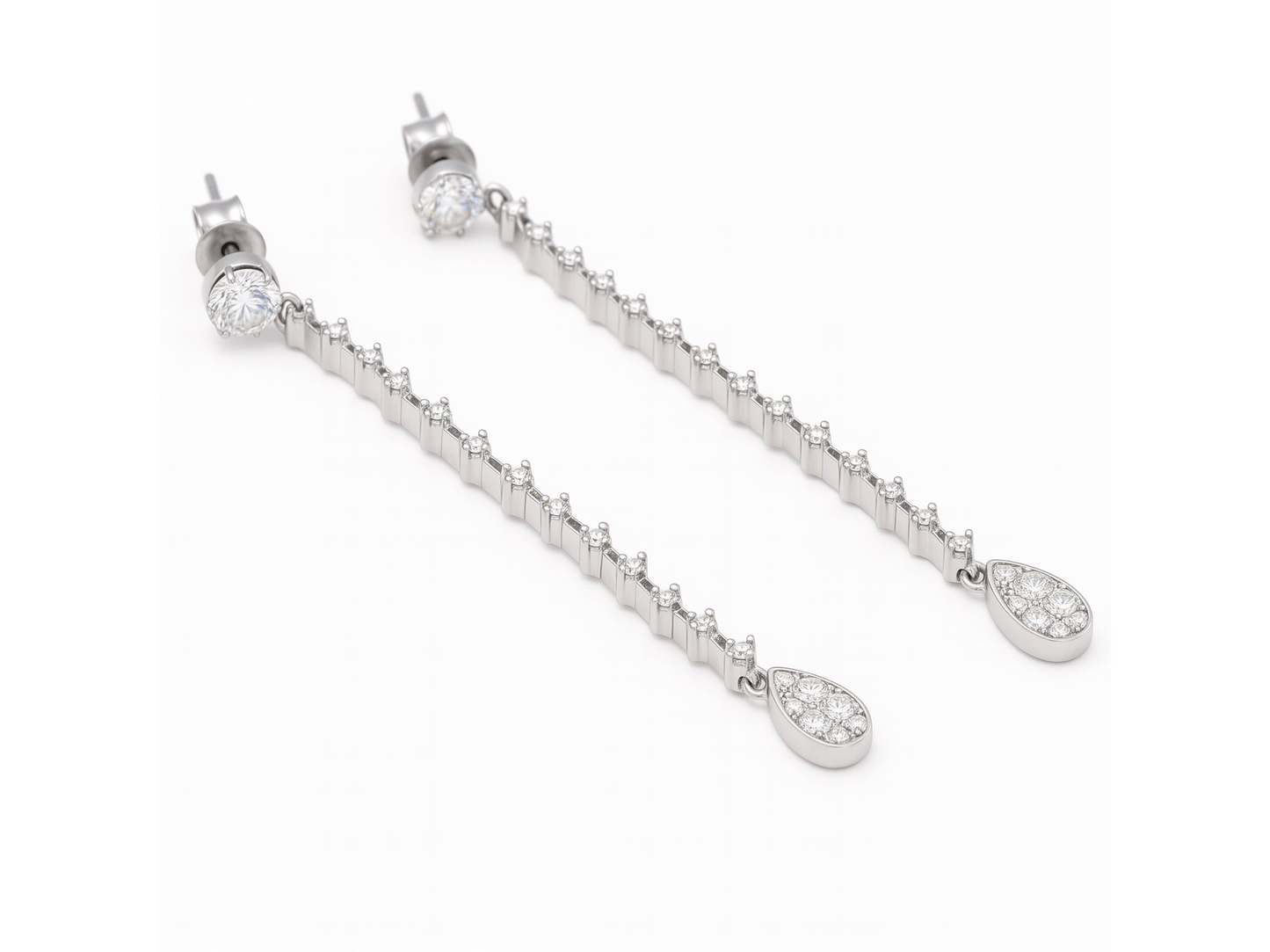 Earring Diamond Drop - 18ct White Gold