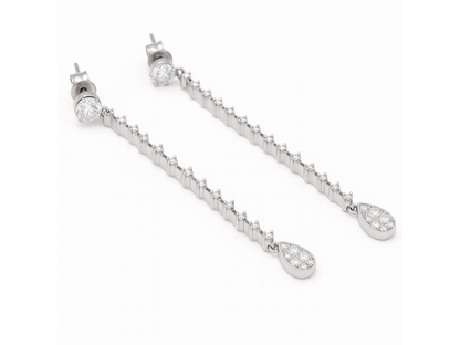 Earring Diamond Drop - 18ct White Gold
