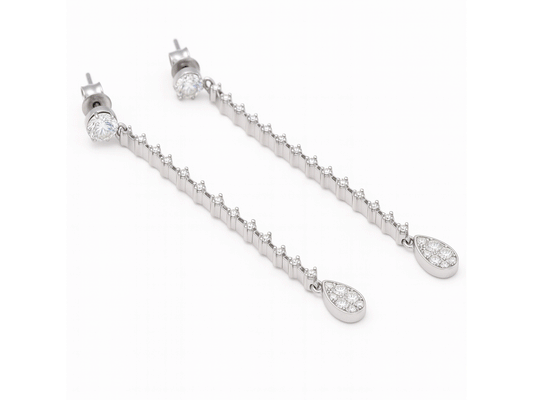 Earring Diamond Drop - 18ct White Gold