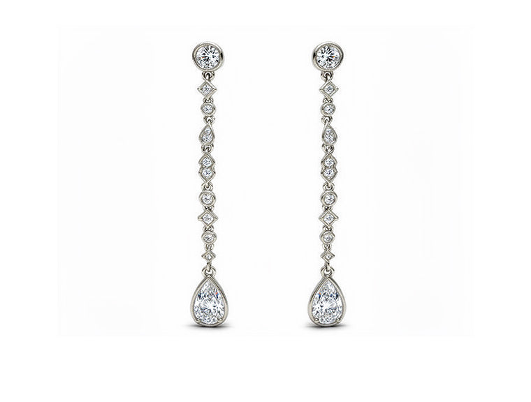 Earring Diamond Drop - 18ct White Gold
