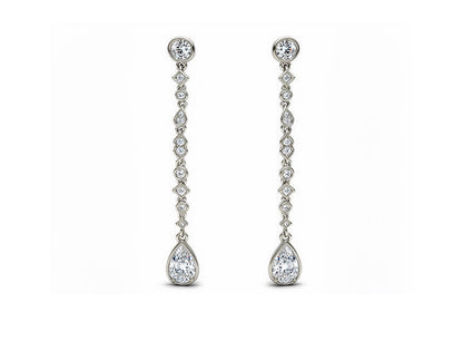 Earring Diamond Drop - 18ct White Gold