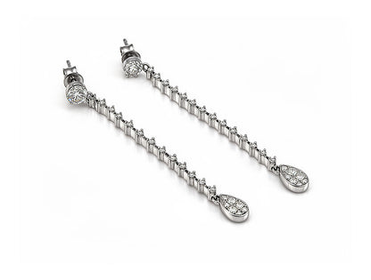 Earring Diamond Drop - 18ct White Gold