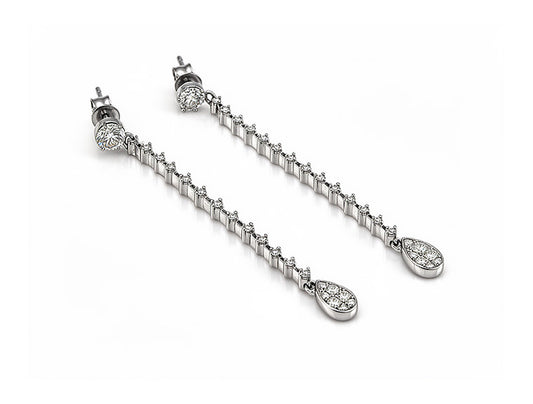 Earring Diamond Drop - 18ct White Gold
