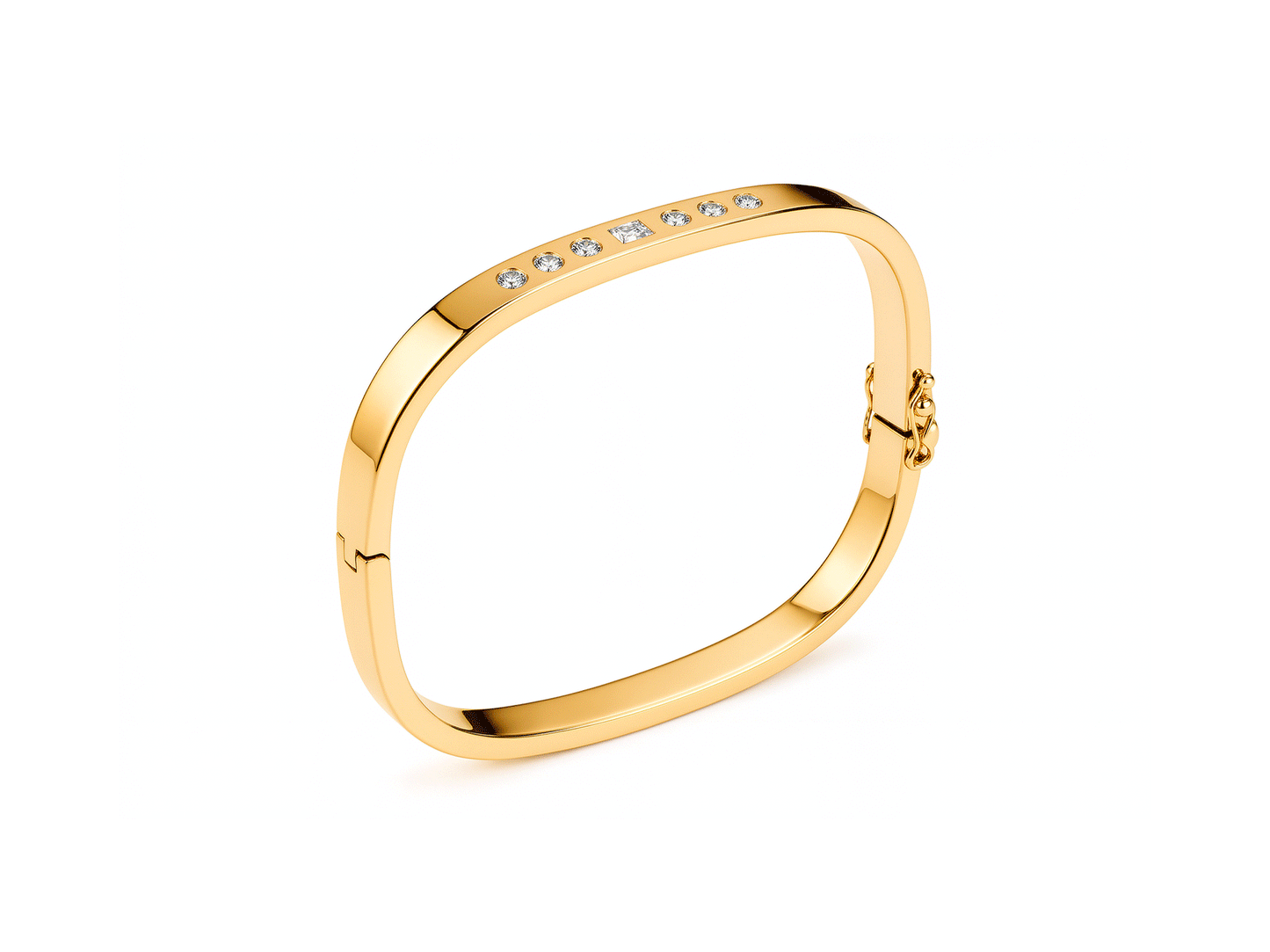 Diamond Bangle - 18ct Yellow Gold