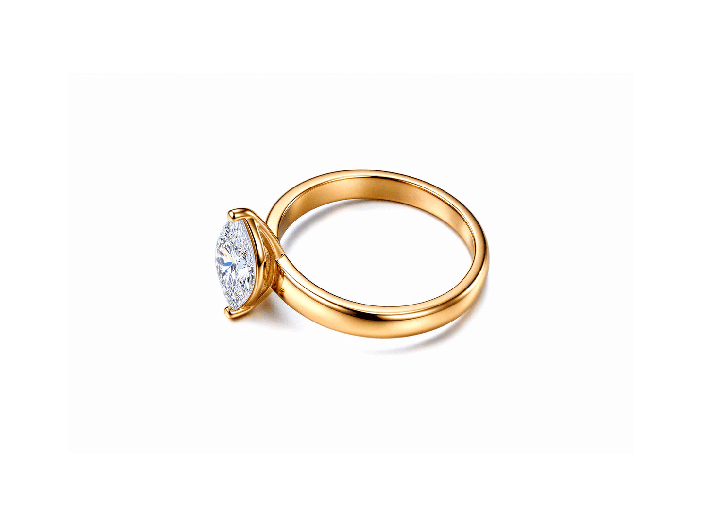 0.77ct Solitaire Diamond Princess Cut Ring - 18ct Yellow Gold - GIA Certificate