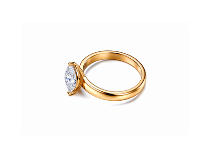 0.77ct Solitaire Diamond Princess Cut Ring - 18ct Yellow Gold - GIA Certificate