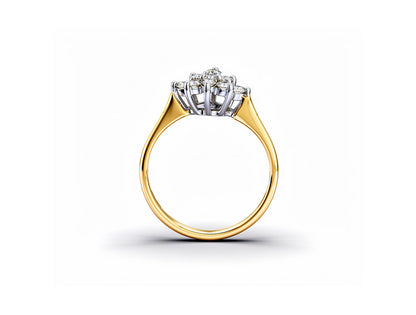 0.20ct Natural Diamond Cluster Ring - 18ct Yellow Gold