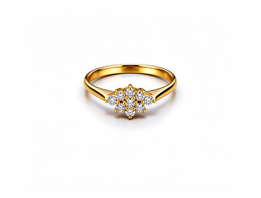 0.20ct Natural Diamond Cluster Ring - 18ct Yellow Gold